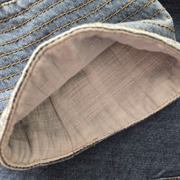 FREE PEOPLE 'DREAMING OF DENIM' TUNIC TOP MINI DRESS BOHO WESTERN RODEO (M) - Picture 4 of 7